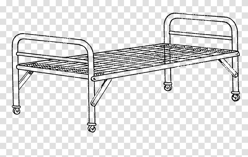 Cot Black And White Clipart, Furniture, Chair, Bench, Park Bench Transparent Png