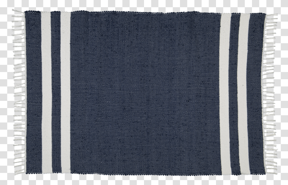 Cotton Dhurrie Navy With 2 White Stripes Wool, Rug, Pants, Clothing, Apparel Transparent Png