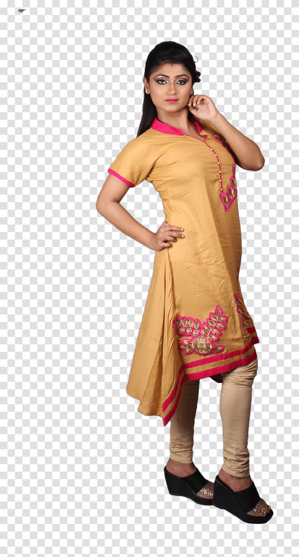 Cotton Embroidered Kurti Photo Shoot, Apparel, Person, Human Transparent Png