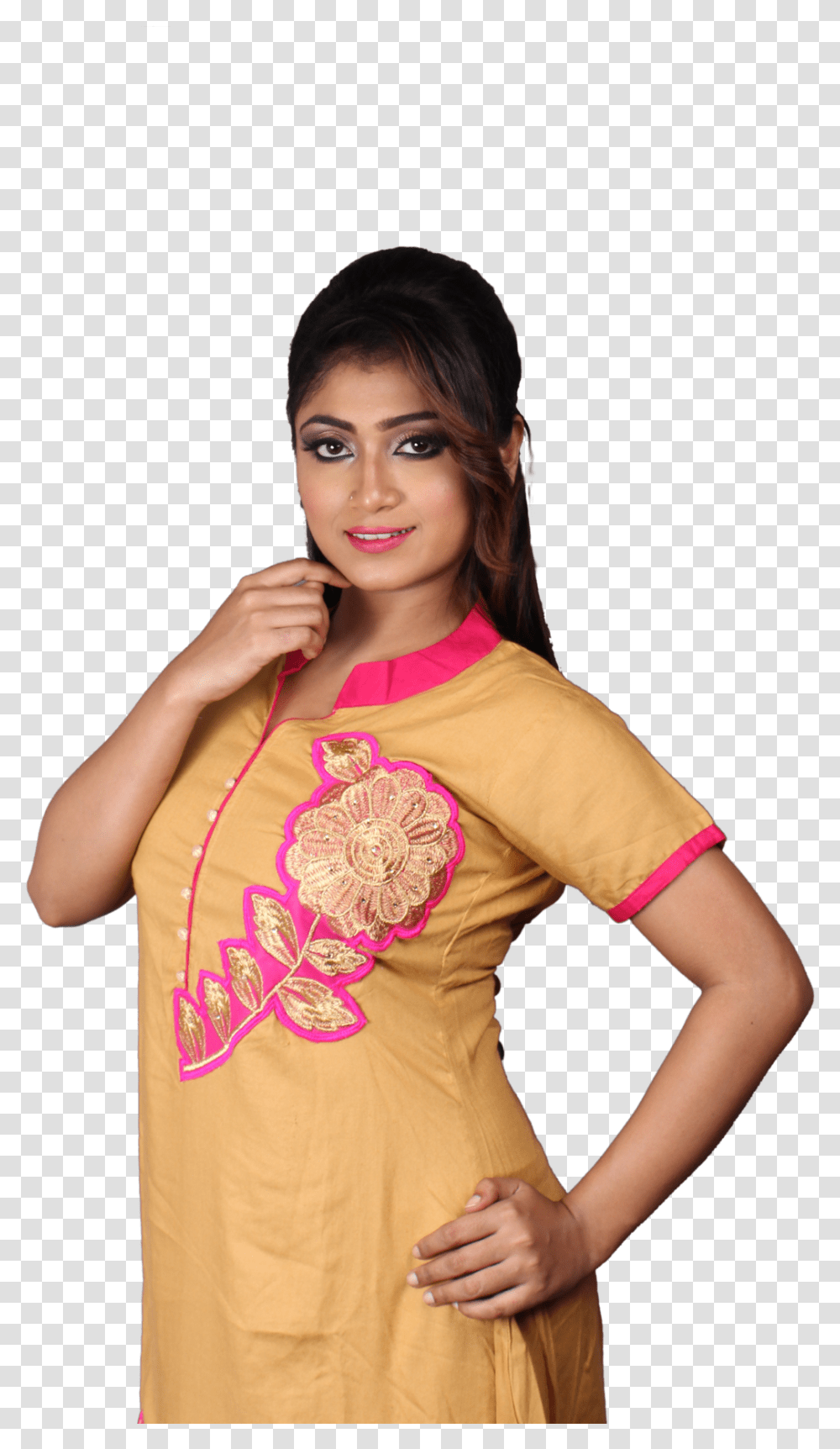 Cotton Embroidered Kurti Photo Shoot, Apparel, Sleeve, Long Sleeve Transparent Png