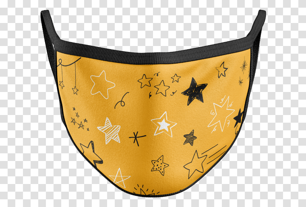 Cotton Face Mask Star Doodle Mask, Clothing, Apparel, Text, Rug Transparent Png