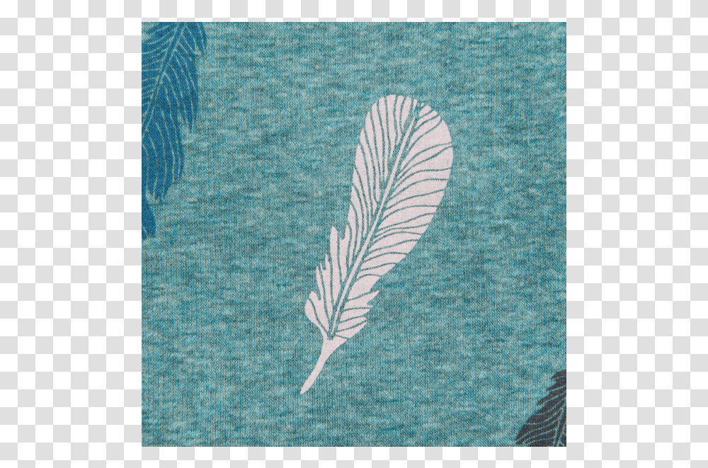 Cotton Fleece Jogging Printed Feathers Dusty Green Illustration, Rug, Fish, Animal, Bird Transparent Png