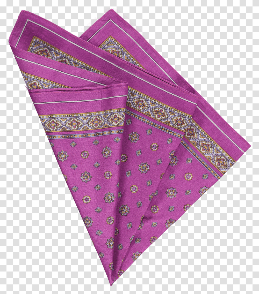 Cotton Pocket Square In Purple Foulard Triangle, Apparel, Bandana, Headband Transparent Png