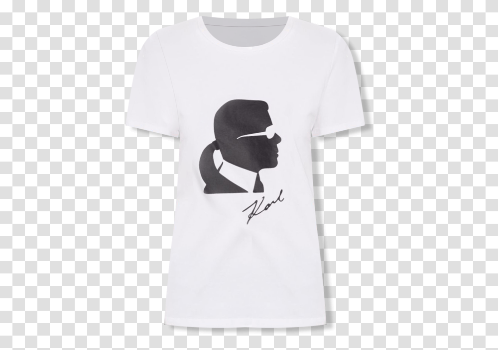 Cotton Silhouette Tee Karl Lagerfeld, Clothing, Apparel, T-Shirt, Stencil Transparent Png