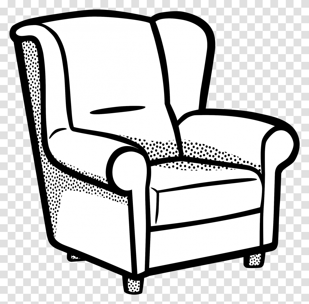 Couch And Blanket Clipart Living Room For Coloring, Chair, Furniture, Armchair Transparent Png
