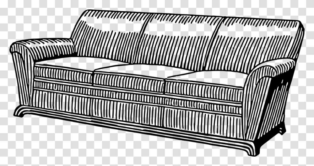 Couch Davenport Furniture Futon Sofa Couch And Chairs Clipart, Gray, World Of Warcraft Transparent Png