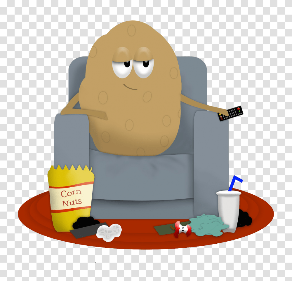 Couch Potato Clipart Download Couch Potato, Birthday Cake, Dessert, Food, Plant Transparent Png