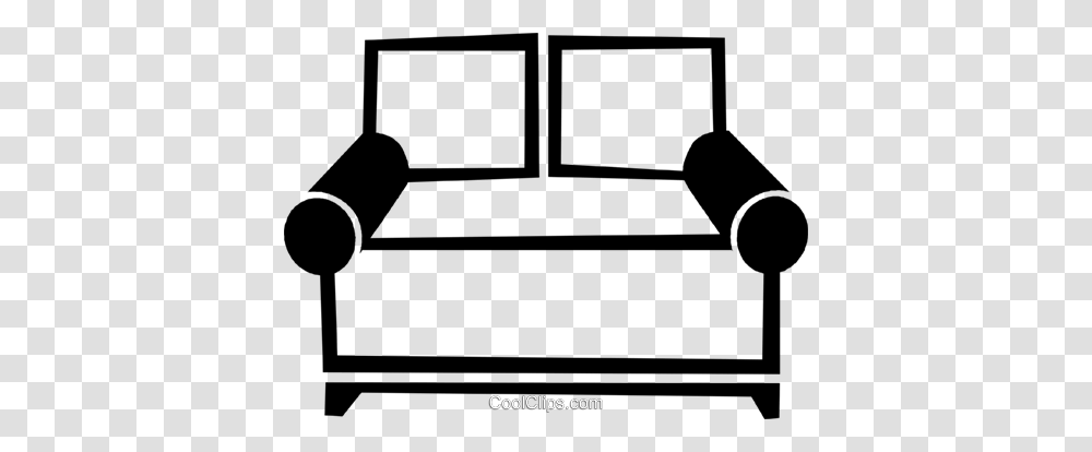 Couch Royalty Free Vector Clip Art Illustration, Furniture, Silhouette, Chair Transparent Png