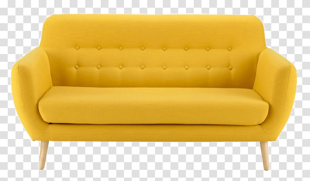 Couch Sofa Bed Furniture Futon Retro Yellow 3 Seater Sofa, Chair Transparent Png