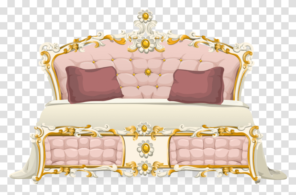 Couchfurniturebed Fancy Bed Clipart, Birthday Cake, Food, Crib, Cushion Transparent Png