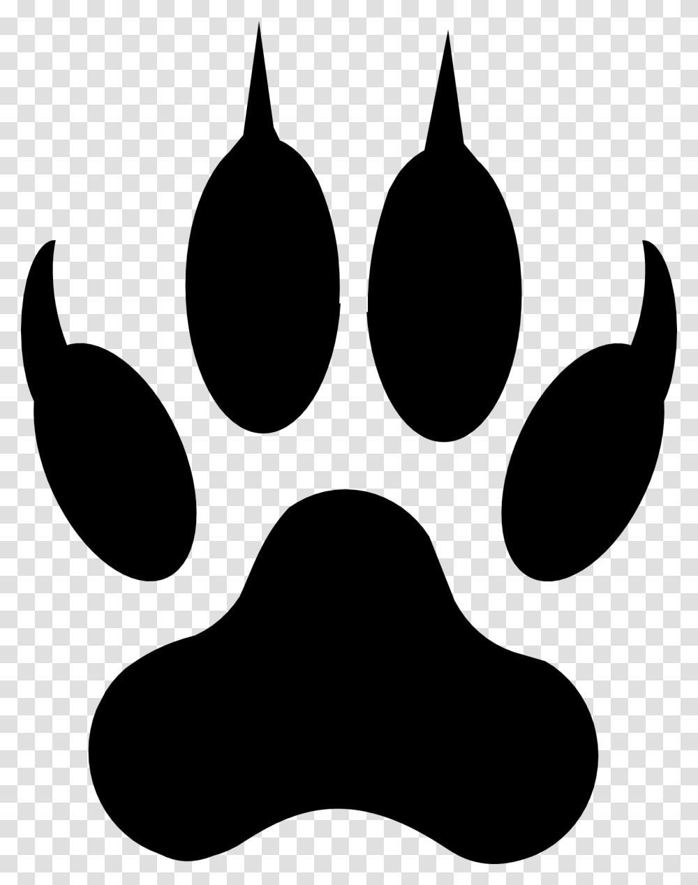 Cougar Clipart Claw Cat Paw Clipart, Hook, Stencil Transparent Png