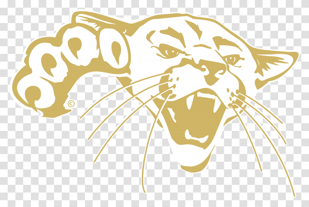 Cougar Logo Barton Community College Cougars, Drawing, Label Transparent Png
