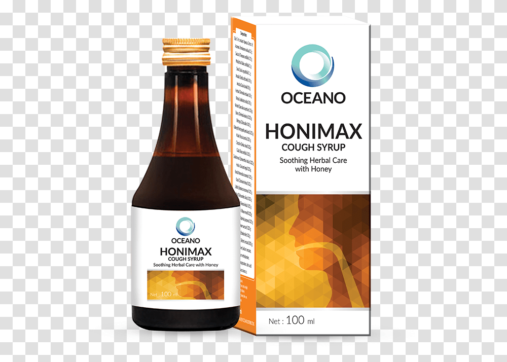 Cough Oceano Honimax Cough Syrup Bottle, Seasoning, Food, Medication, Label Transparent Png