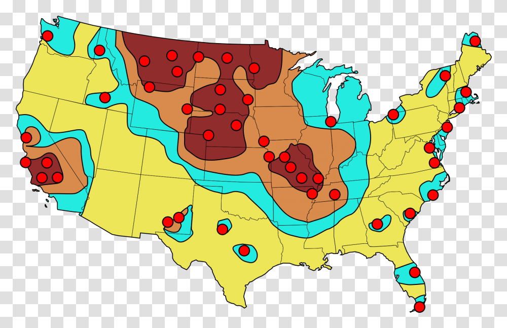 Could You Survive A Fema Nuclear Attack Map, Diagram, Atlas, Plot Transparent Png