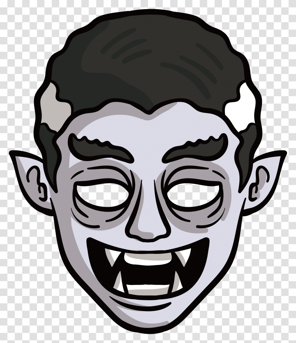 Count Frankenstein's Dracula Face, Head, Mask, Stencil Transparent Png