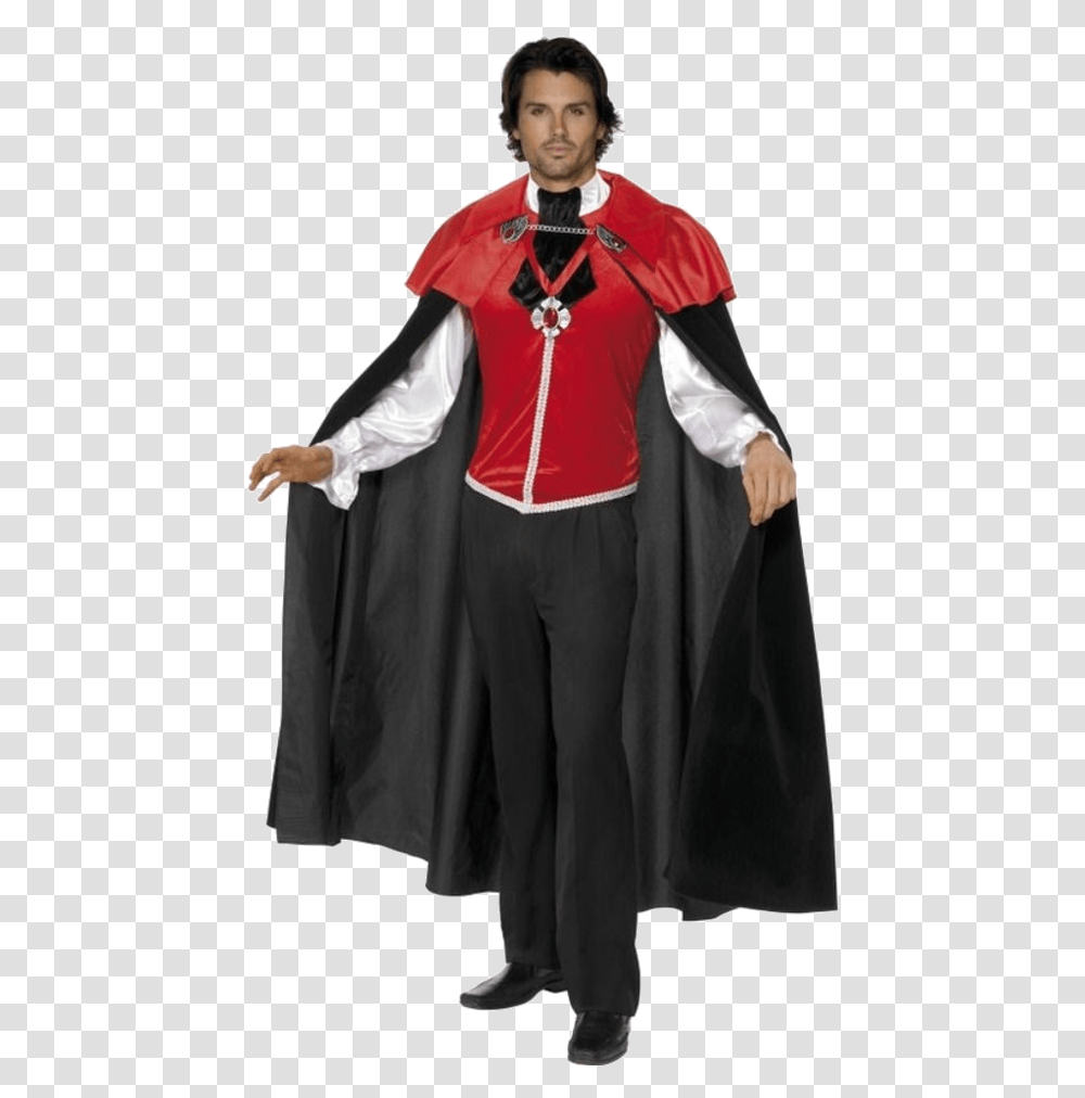 Count Vladimir Gothic Vampire Costume Halloween Kostm Upr, Clothing, Person, Cloak, Fashion Transparent Png