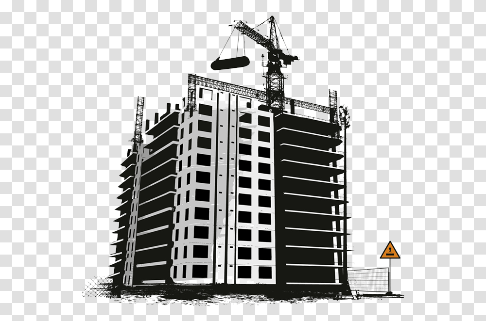 Counter Building Construction Vector, Construction Crane, Office Building, Condo, Housing Transparent Png