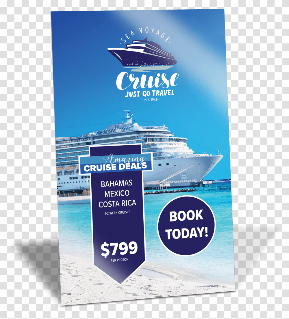 Counter Card Image B Flyer, Cruise Ship, Vehicle, Transportation, Advertisement Transparent Png