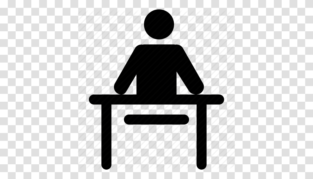 Counter Desk Man Office Receptionist Stand Workplace Icon, Silhouette, Piano, Standing, Sitting Transparent Png