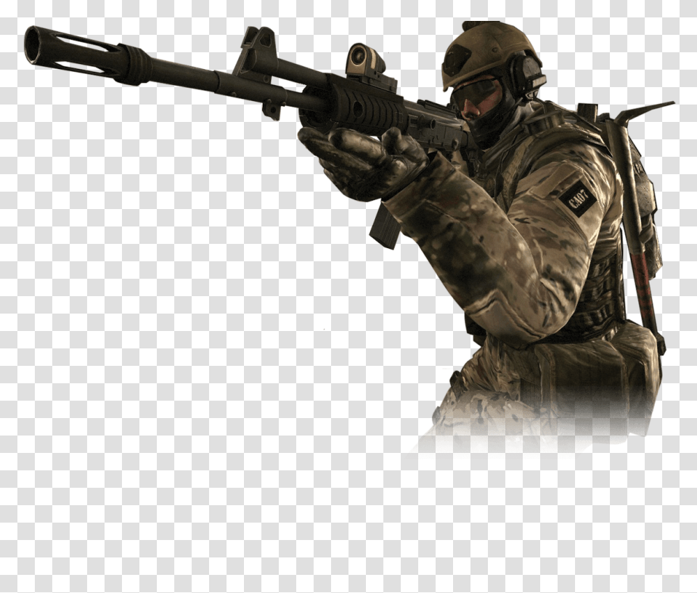 Counter Strike, Game, Person, Helmet, Gun Transparent Png