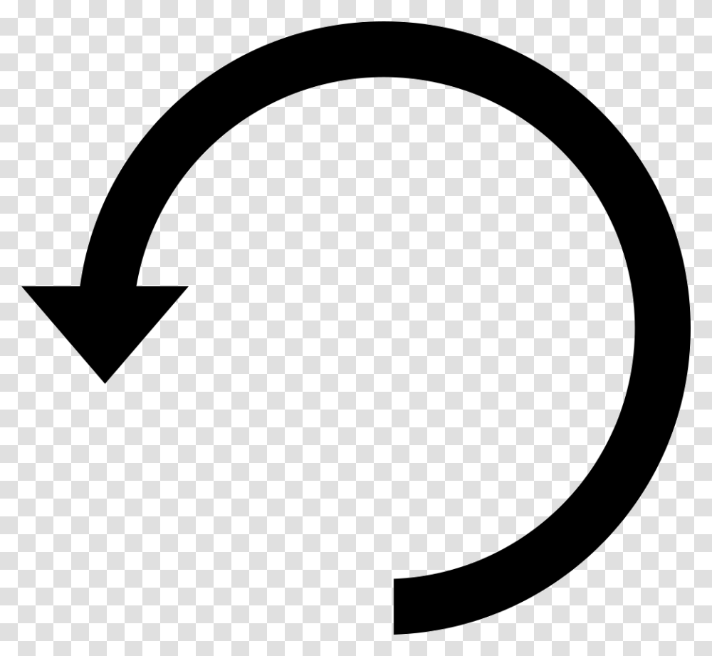 Counterclockwise Rotating Circular Arrow Symbol Icon Free, Stencil, Logo, Trademark, Lamp Transparent Png