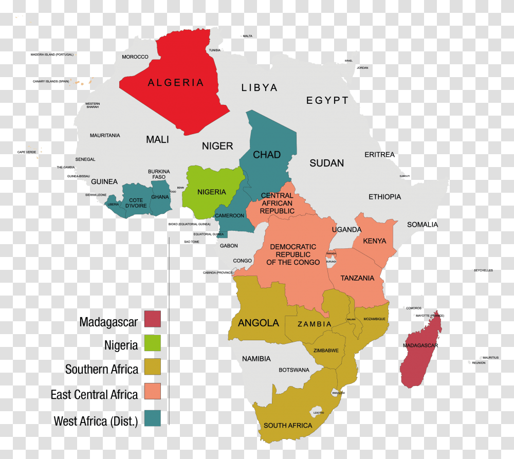 Countries In Continent Africa, Map, Diagram, Plot, Atlas Transparent Png