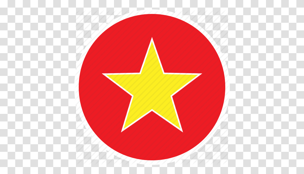 Country Asia Nation Flag Vietnam Vietnam Flag Circle, Symbol, Star Symbol, Road Sign Transparent Png