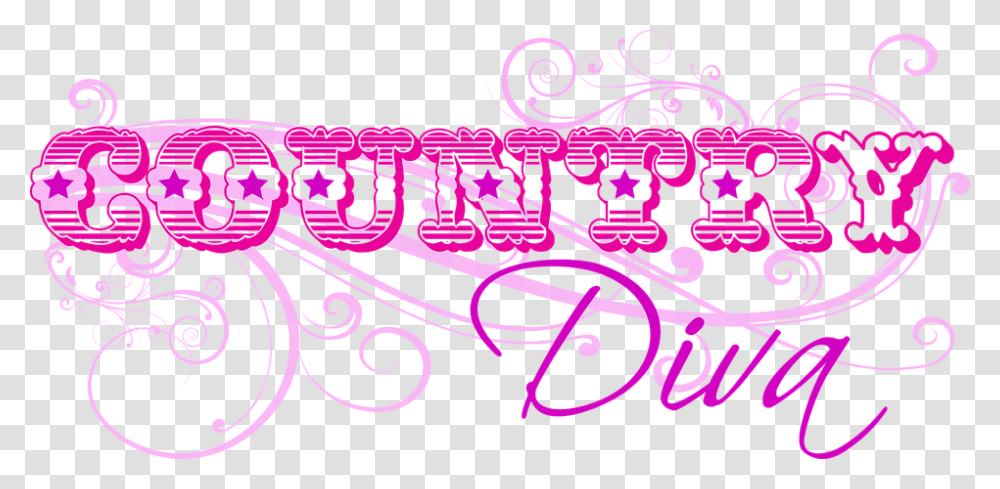 Country Diva Pink Purple Girly Typography Graphic Country Birthday Frame, Floral Design, Pattern Transparent Png