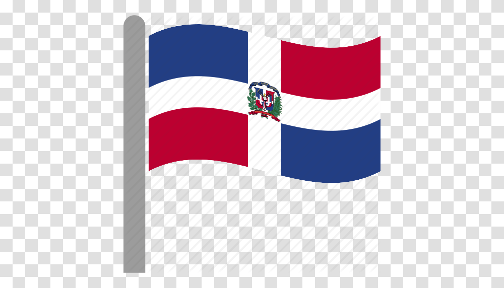 Country Dom Dominican Flag Pole Republic Waving Icon, American Flag Transparent Png