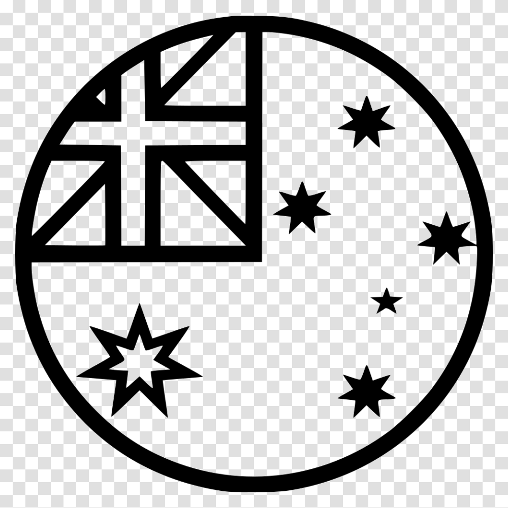 Country Flag Australia Comments Australia Flag White, First Aid, Star Symbol, Stencil Transparent Png