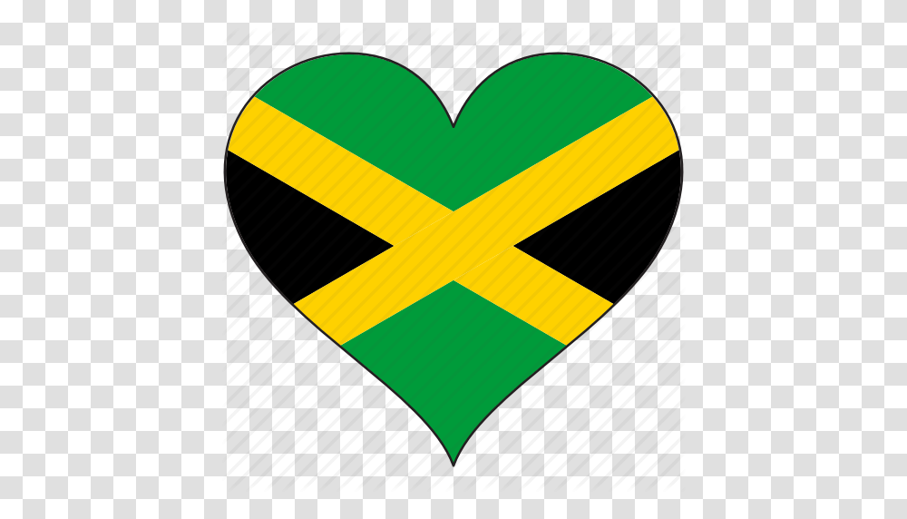 Country Flag Heart Jamaica Love North America Icon, Star Symbol, Logo, Trademark Transparent Png