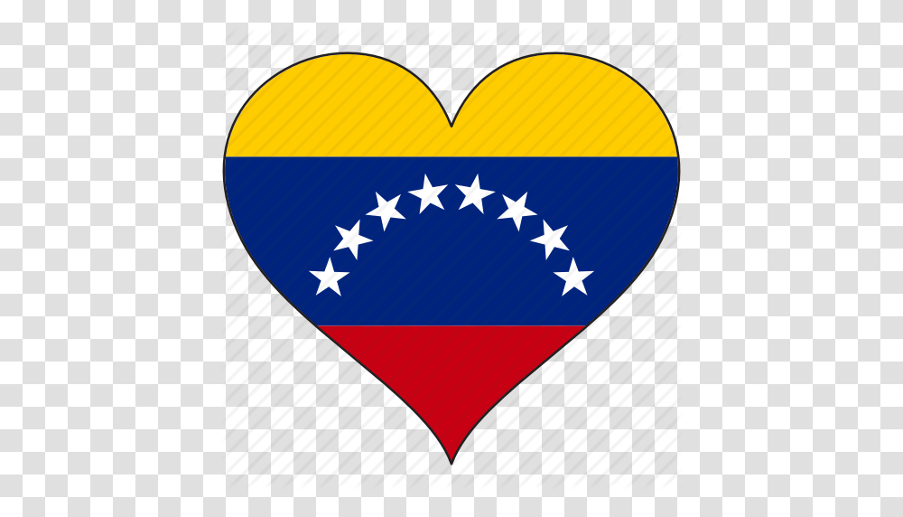 Country Flag Heart Love South America Venezuela Icon, Plectrum, Triangle, Transportation Transparent Png