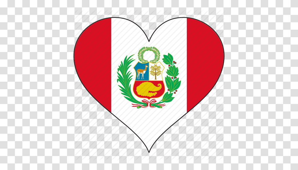 Country Flag Heart Peru South America Icon, Logo, Trademark, Emblem Transparent Png