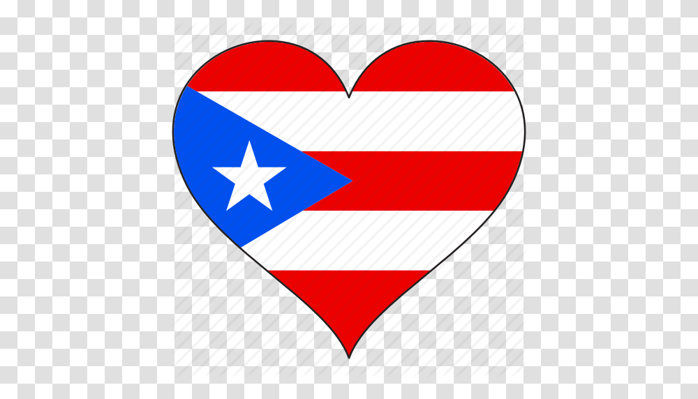 Country Flag Heart Puerto R South America Icon, Plectrum, Kite, Toy Transparent Png