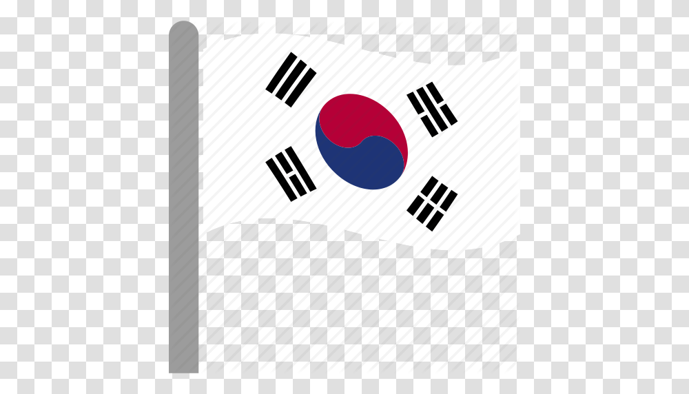 Country Flag Korea Korean Pole South Waving Icon, Label, Logo Transparent Png