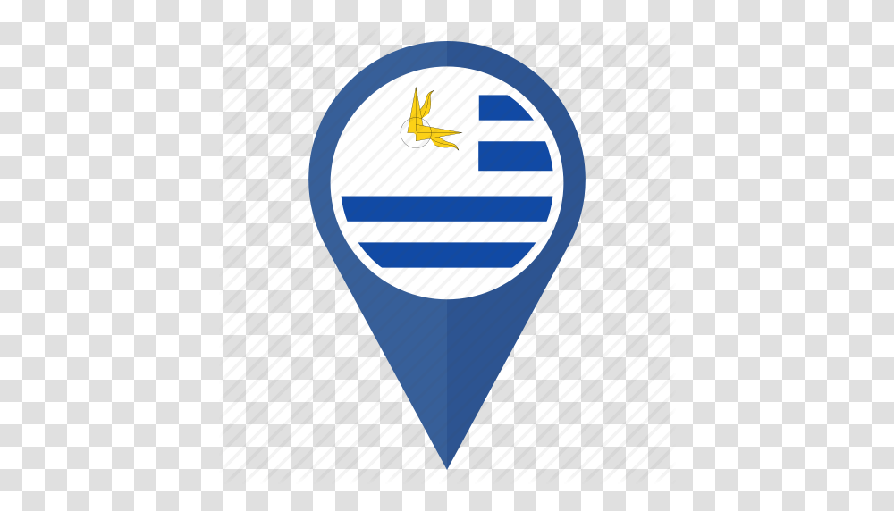 Country Flag Location Nation Navigation Pin Uruguay Icon, Road Sign, Plectrum, Triangle Transparent Png