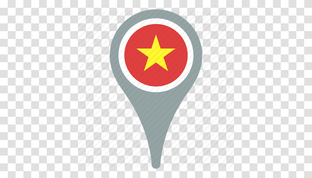 Country Flag Map Pin Vietnam Icon, Star Symbol, Road Sign Transparent Png