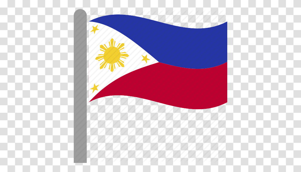 Country Flag Philippine Philippines Phl Pole Waving Icon, American Flag Transparent Png