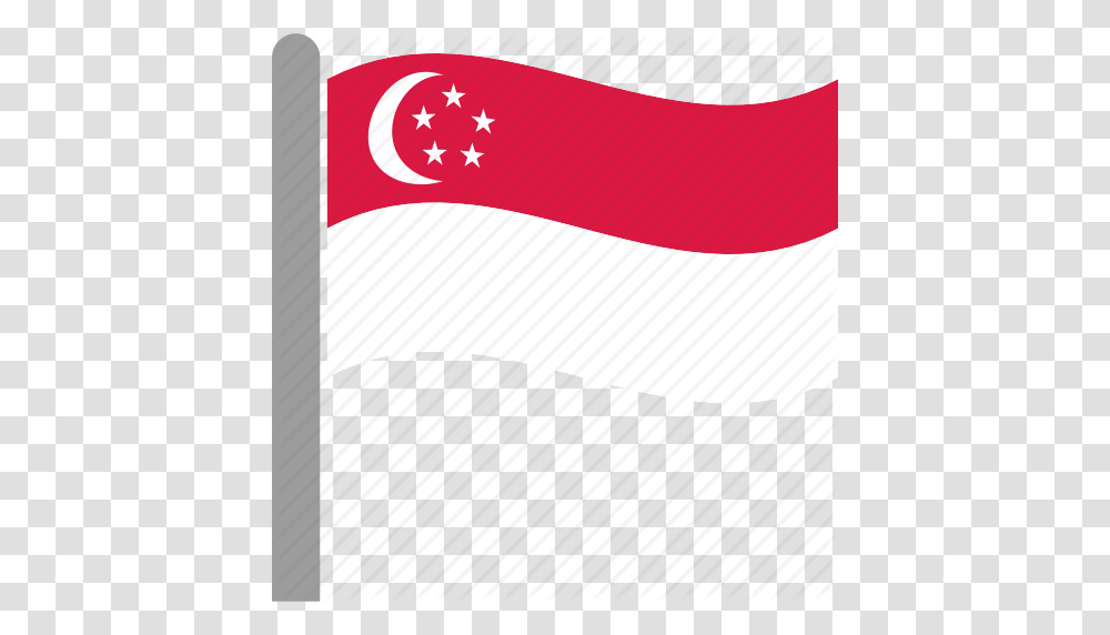 Country Flag Pole Sgp Singapore Waving Icon, American Flag Transparent Png
