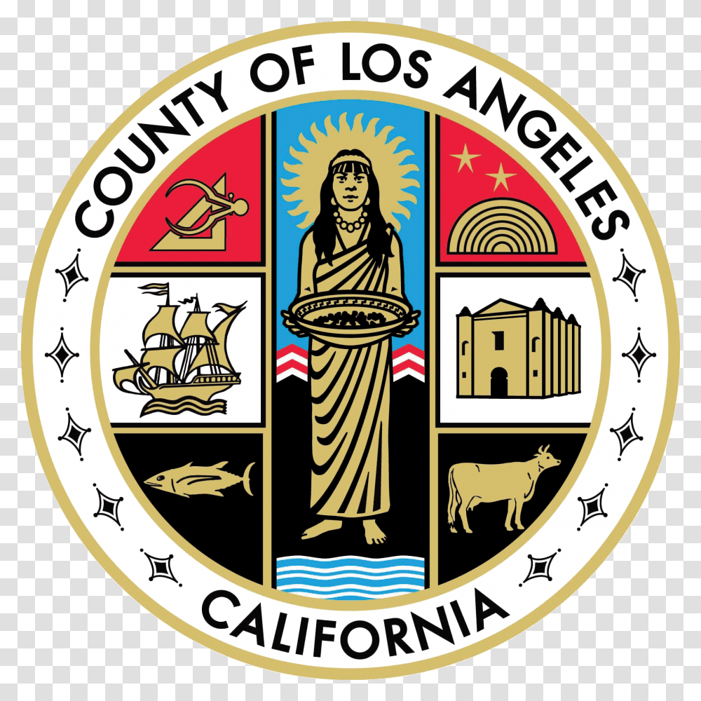 County Of Los Angeles Seal, Logo, Trademark, Person Transparent Png
