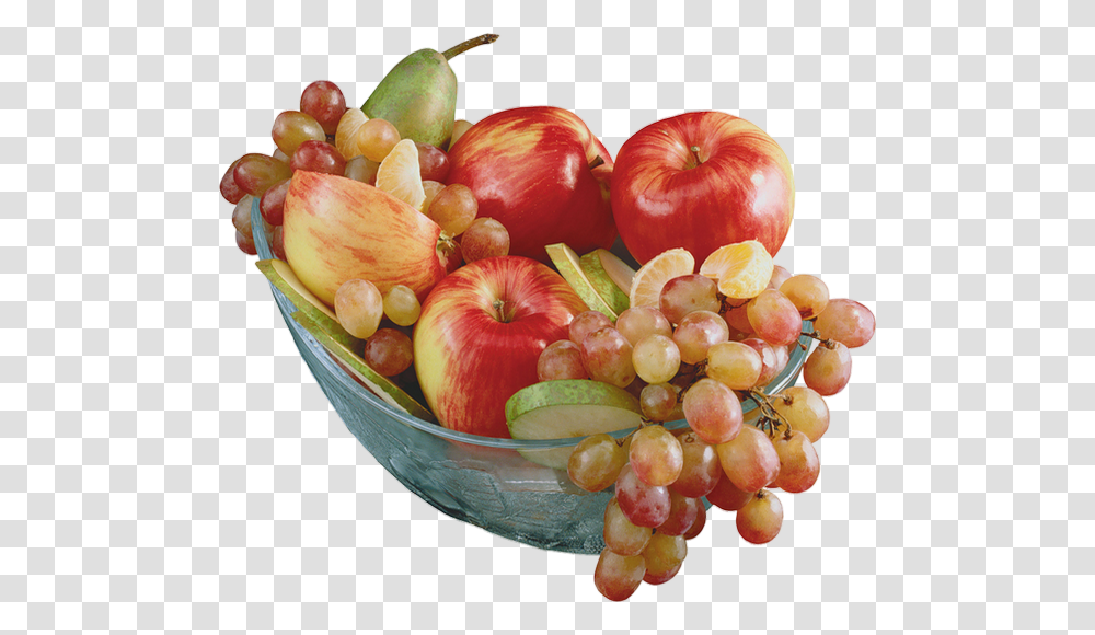 Coupe De Fruits Tube Grapes, Apple, Plant, Food, Bowl Transparent Png