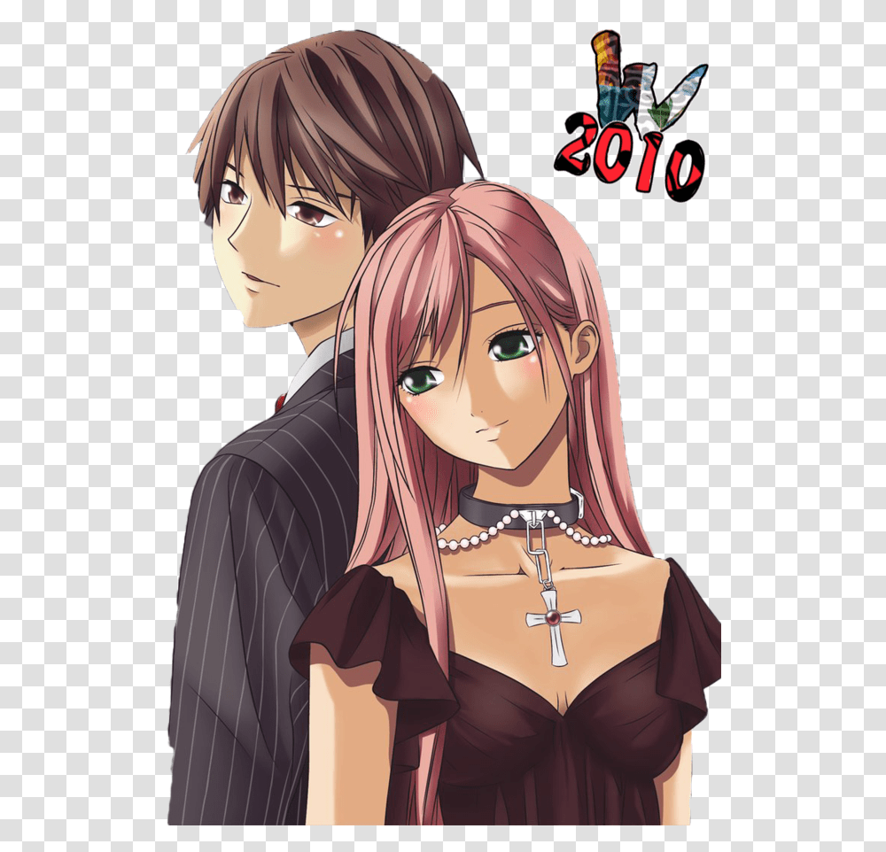 Couple Anime Clip Black And White Download Rosario Rosario Vampire Pictures Moka And Tsukune, Manga, Comics, Book, Doll Transparent Png