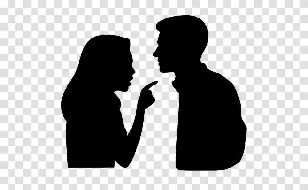 Couple Arguing Silhouette Woman Pointing At Man, Kneeling, Sitting, Photography, Hug Transparent Png