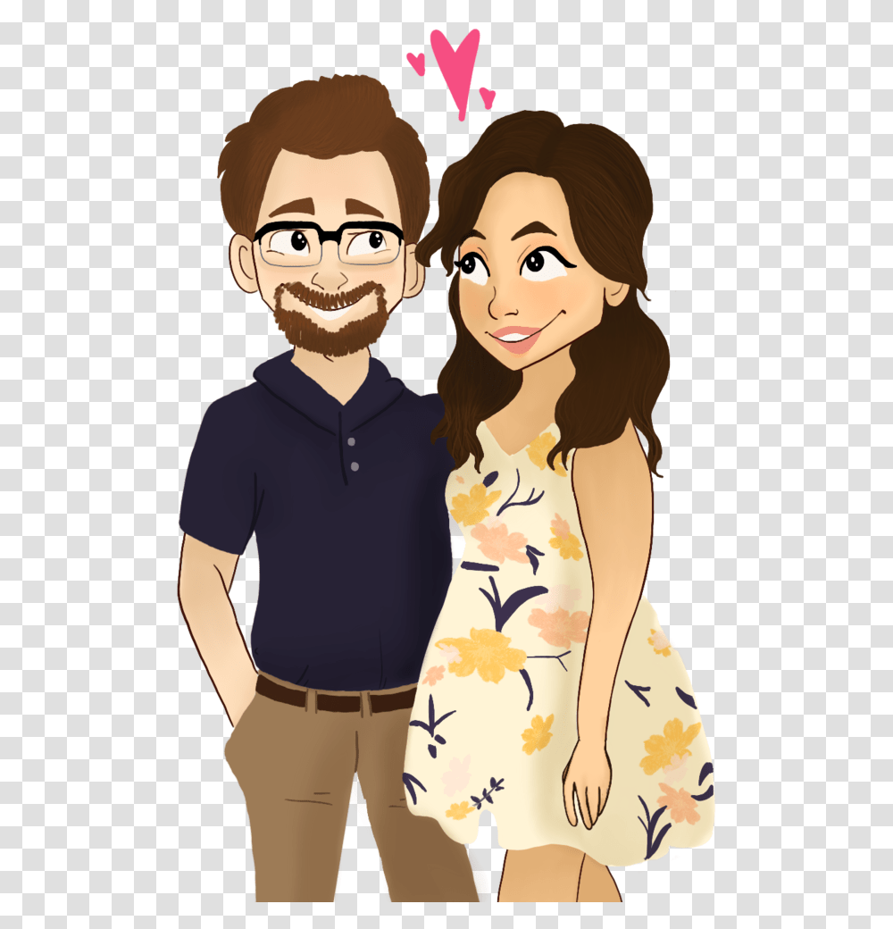 Couple Cartoon, Person, Glasses, People Transparent Png