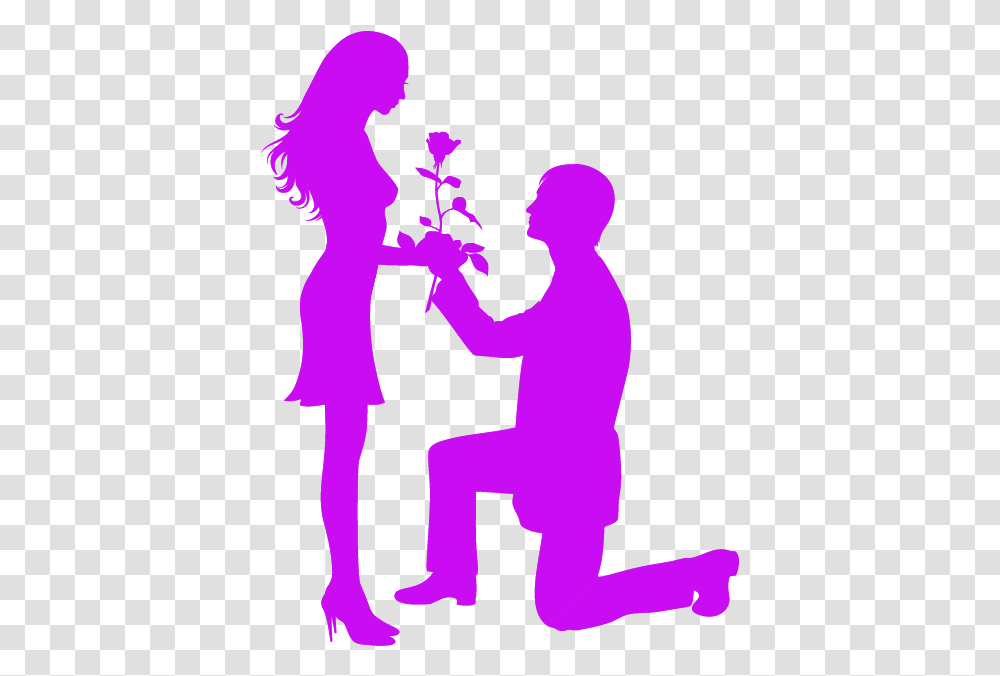 Couple Clipart, Person, Human, Silhouette, Kneeling Transparent Png
