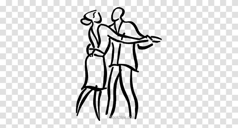 Couple Dancing Royalty Free Vector Clip Art Illustration, Stencil, Drawing, Doodle Transparent Png