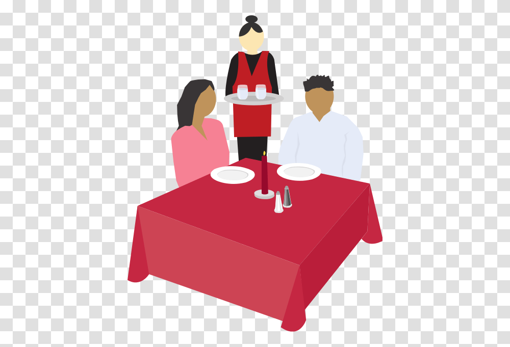 Couple Dining Clip Art, Tabletop, Furniture, Person, Tablecloth Transparent Png