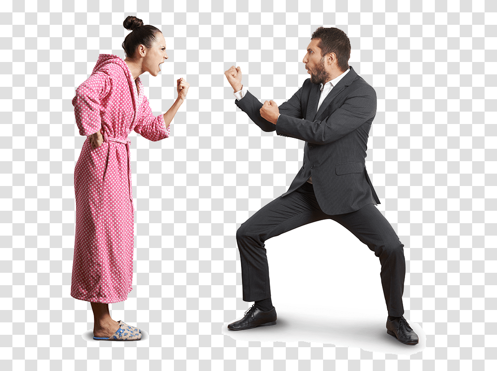 Couple Fighting Wife And Husband Fighting, Clothing, Person, Robe, Fashion Transparent Png