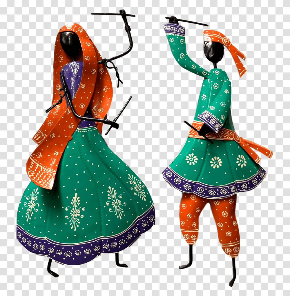 Couple Folk Dance Wall Hanging Green Multi Color Illustration, Dress, Costume, Person Transparent Png