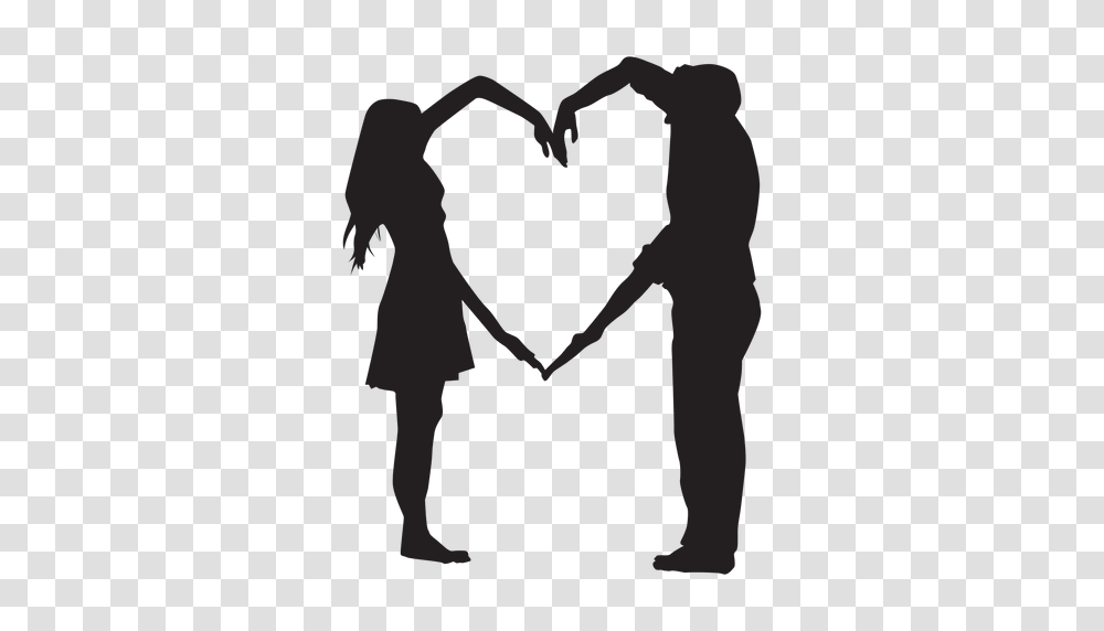 Couple Heart Shape Arms Silhouette, Hand, Holding Hands, Person, Human Transparent Png